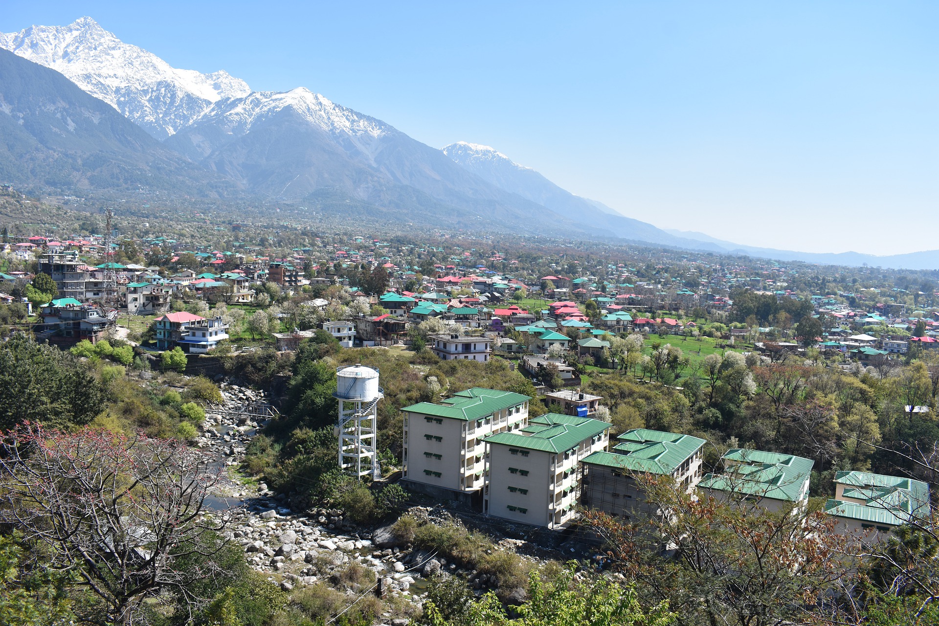 Rudra.Tours: Hill station in the  Dharmashala leg of our Himachal Pradesh Tour. Bird's eye view of Dharmashala